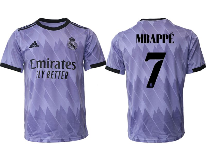 Men 2022-2023 Club Real Madrid away aaa version purple #7 Soccer Jerseys